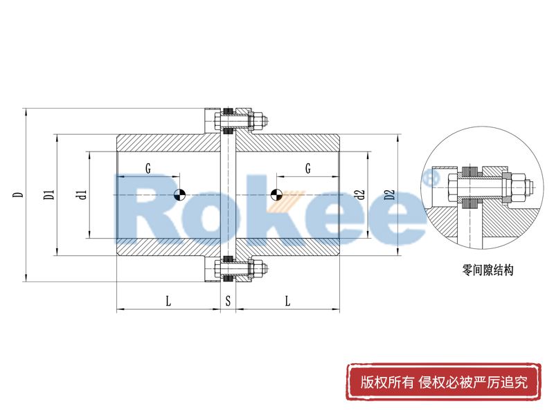 RLA回轉窯膜片聯軸器,RLA標準單節金屬膜片聯軸器