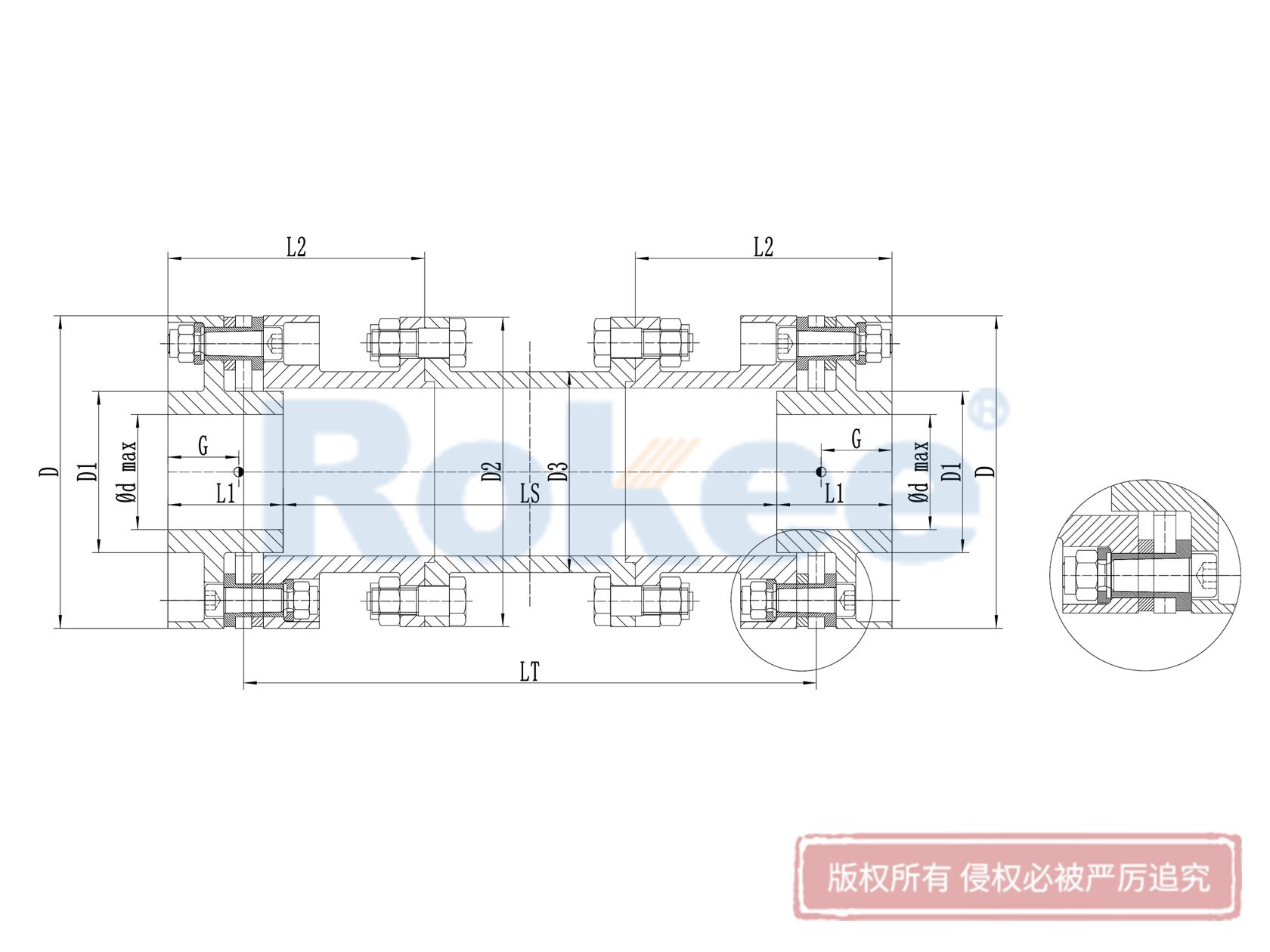 RLHD系列高速金屬膜片聯軸器