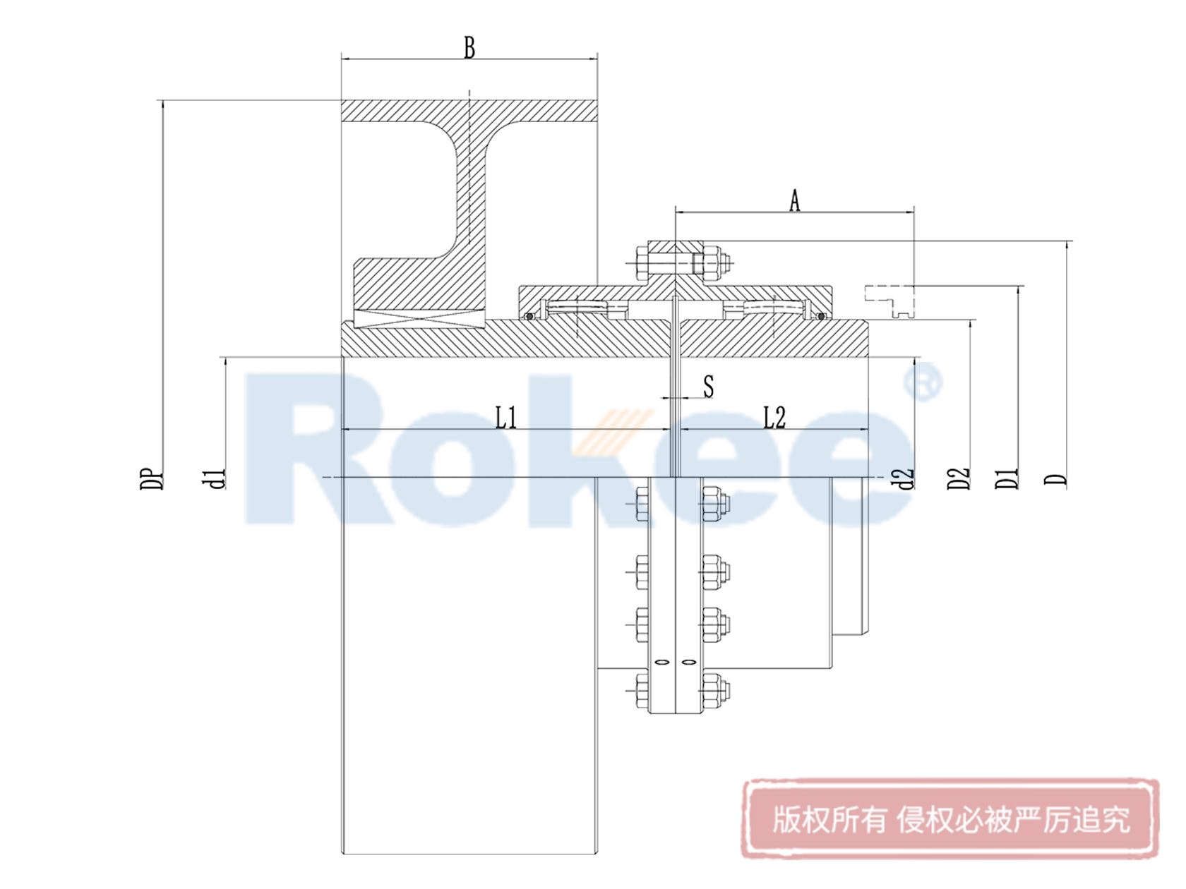 RODU制動輪型鼓形齒式聯軸器