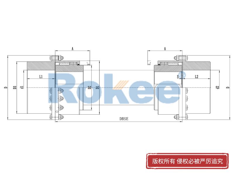 RODX接中間軸鼓形齒式聯軸器,RODX中間接軸型鼓形齒式聯軸器