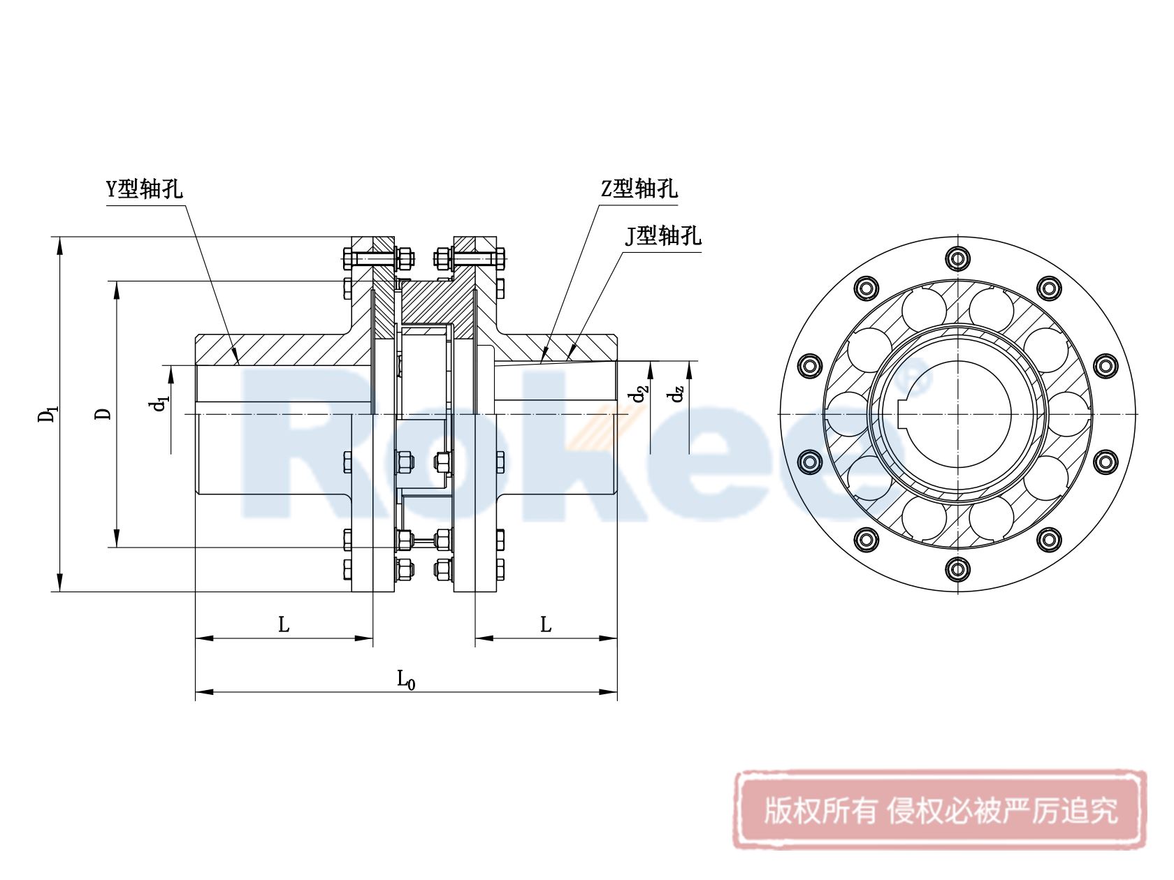 LMS(MLS)型雙法蘭型梅花彈性聯軸器