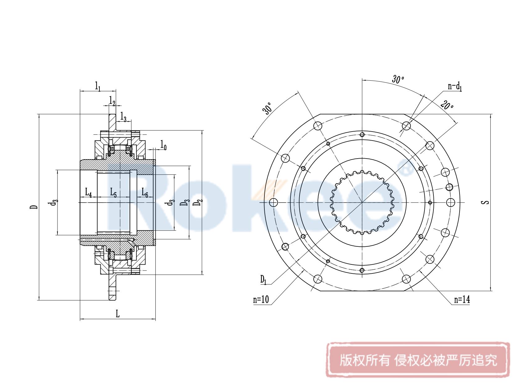 WJ型卷筒用球面滾子聯軸器