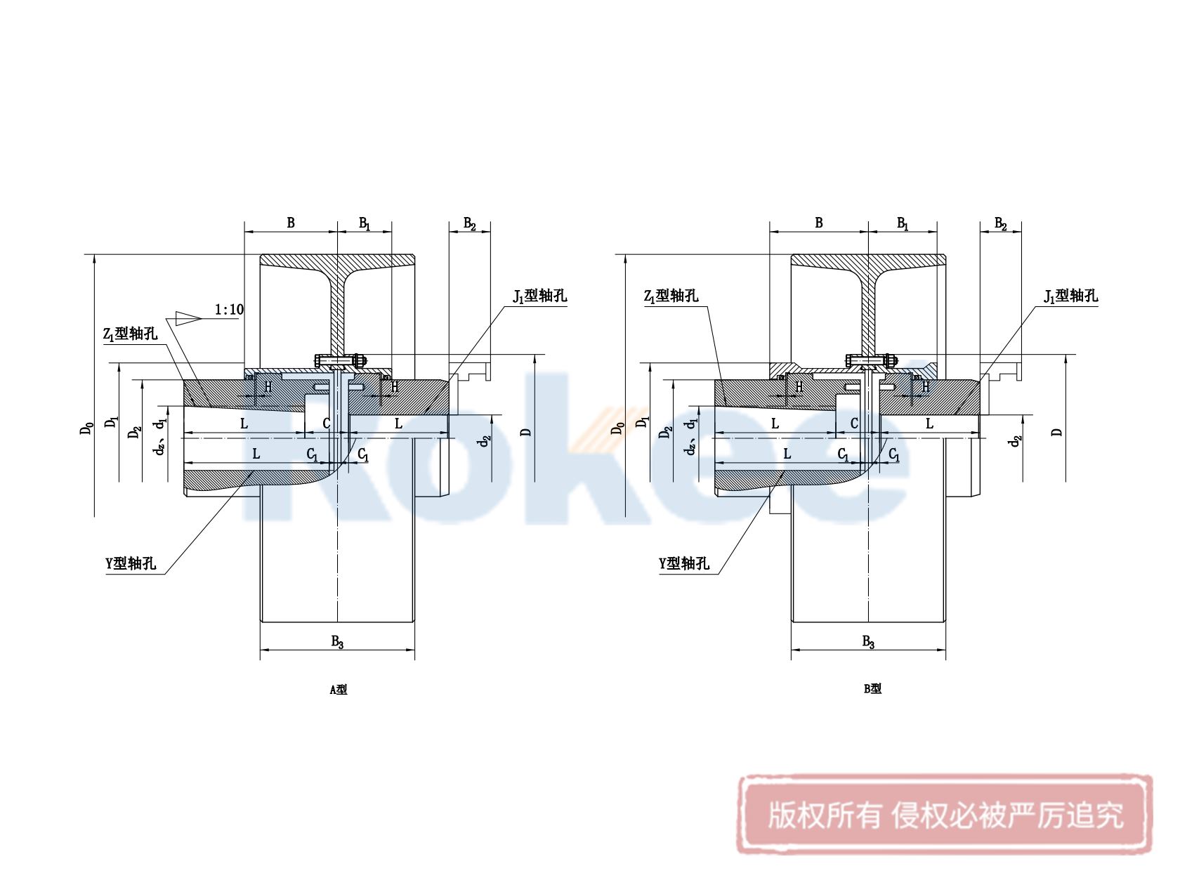 NGCL鼓形齒聯軸器-帶制動輪鼓形齒式聯軸器